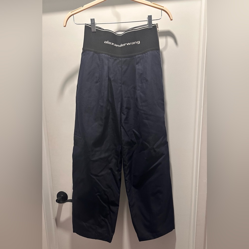 Alexander Wang Logo Detailed Navy Trousers - Picture 2 of 6